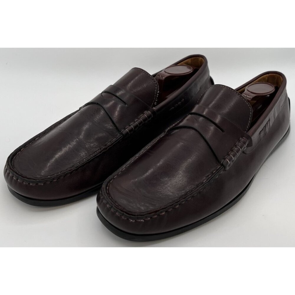 Zelli Monza Italian Calfskin Burgundy Driver Loafers Men’s Size 10 Dress Shoes